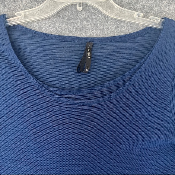 PORTO San Francisco Long Sleeve Mesh Layered Hem Lagenlook Blue Size Medium - Picture 8 of 11